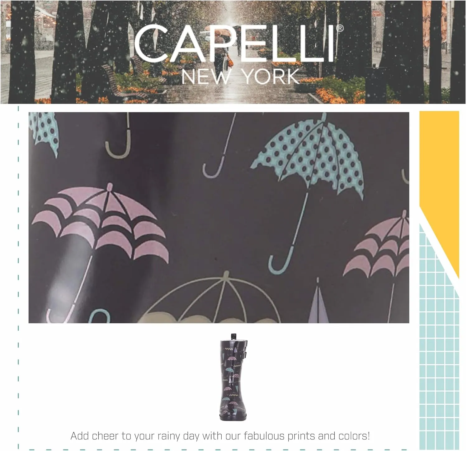 Capelli New York Ladies Mid-Calf Cozy Lined Rain Boots