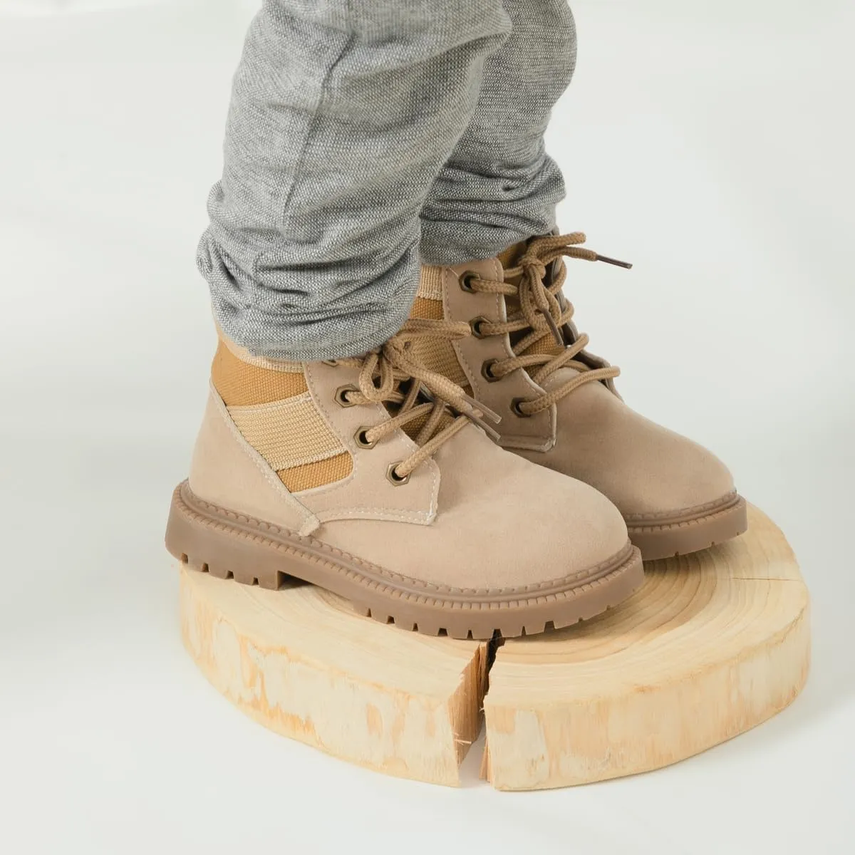 Casazoe Boys Girls Leather Hiking Snow Boots Little Kid Shoes With Side Zipper Toddler Combat Booties Lace Up Slip On Ankle Flats Classic Casual Walking Work Boot(Toddler)