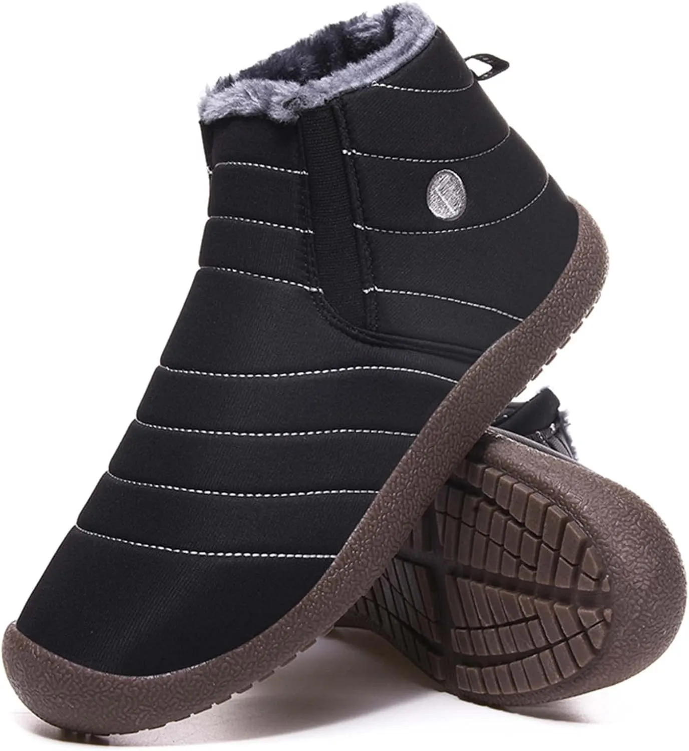 CERYTHRINA Winter Snow Ankle Boots Fur Lining Waterproof Outdoor Slip On Booties Sneakers for Women and Men