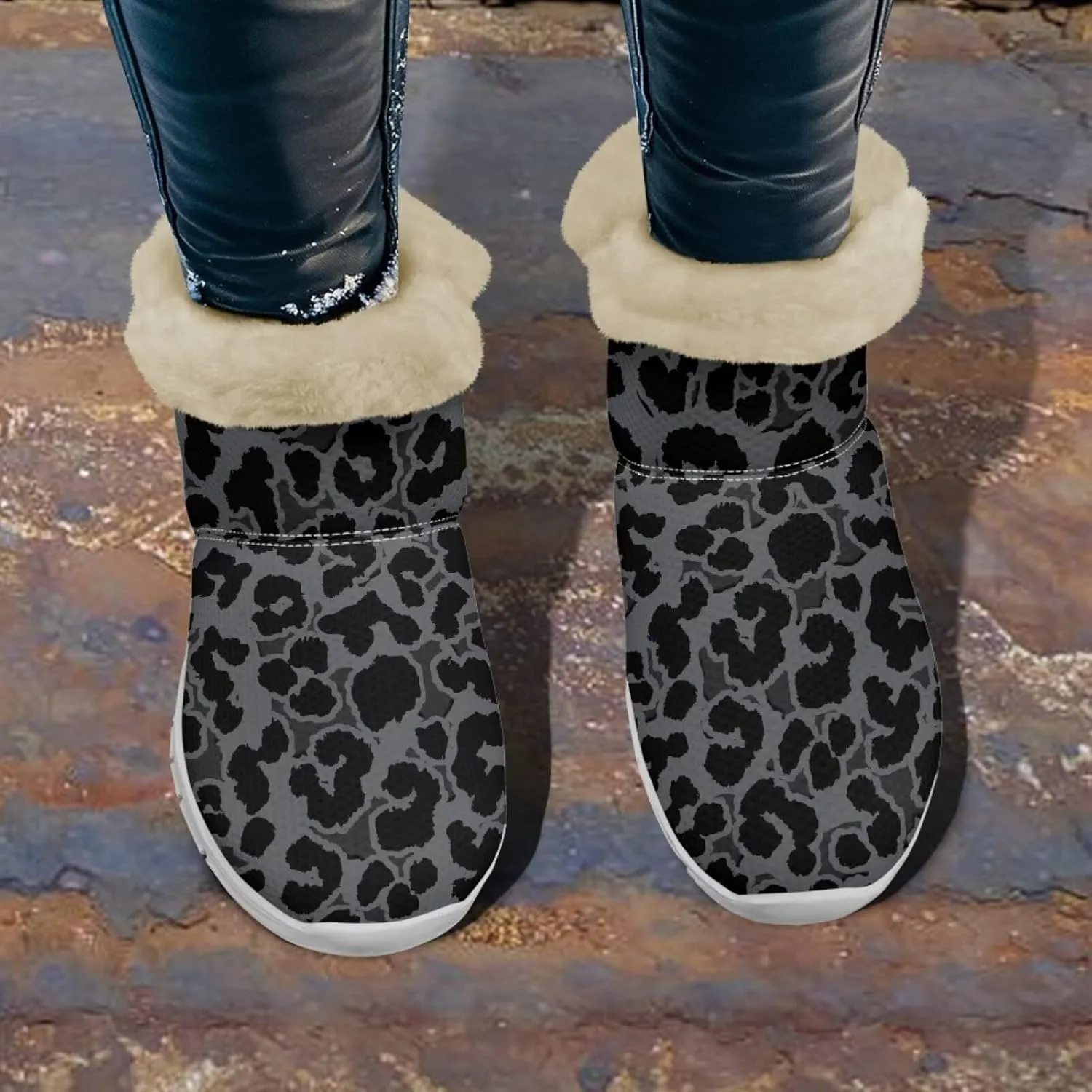 chaqlin Winter Boots Snow Boots Ankle Warm Slip Resistant Boots Flannel Fur Lined Comfy Cold Weather Outdoor Casual Boots