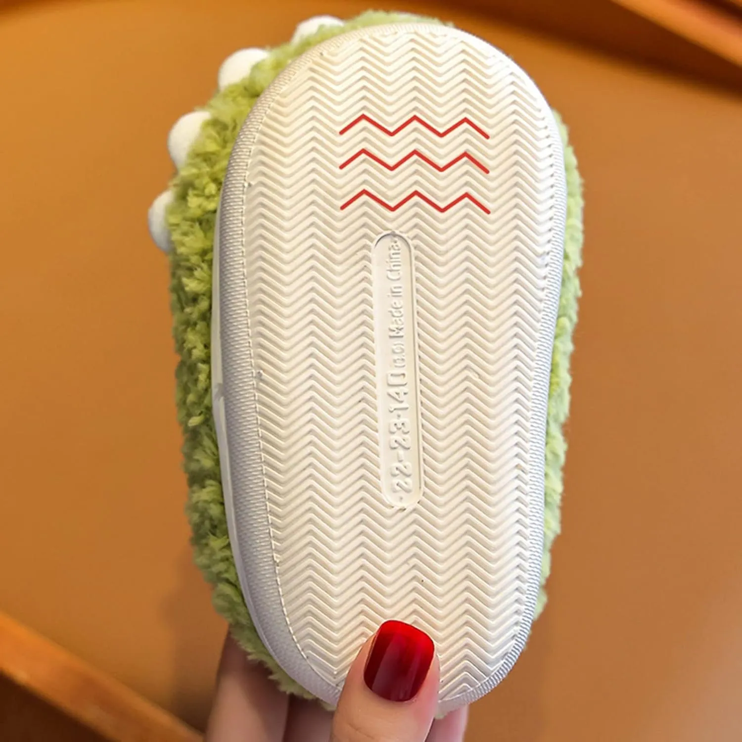 Children Cotton Slippers Boys Girls Cute Cartoon Hair Slippers Home Warm for Babys Cotton Shoes Winter Dinosaur Slipper (Green, 10 Years Big Kids)