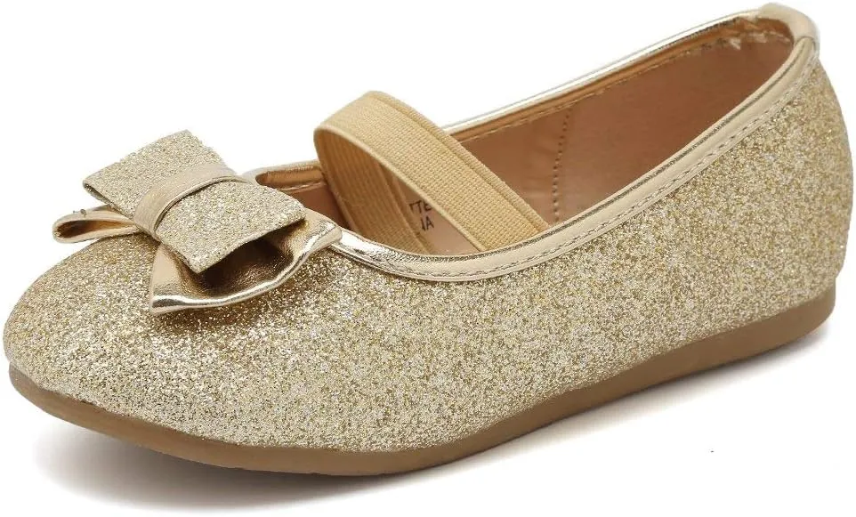 CIOR Toddler Girls Ballet Flats Shoes Ballerina Bowknot Jane Mary Princess Dress Shoes for Wedding Party School