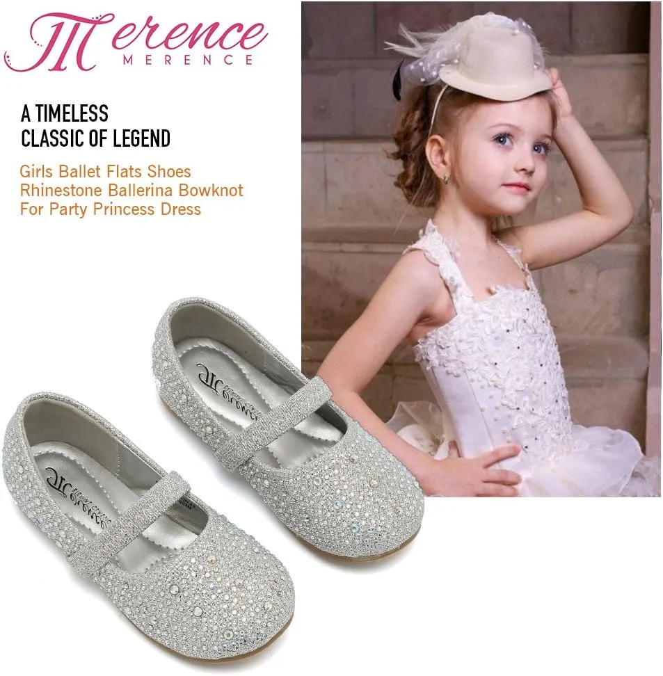 CIOR Toddler Girls Ballet Flats Shoes Ballerina Bowknot Jane Mary Princess Dress Shoes for Wedding Party School