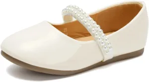 CIOR Toddler Girls Ballet Flats Shoes Ballerina Bowknot Jane Mary Princess Dress Shoes for Wedding Party School