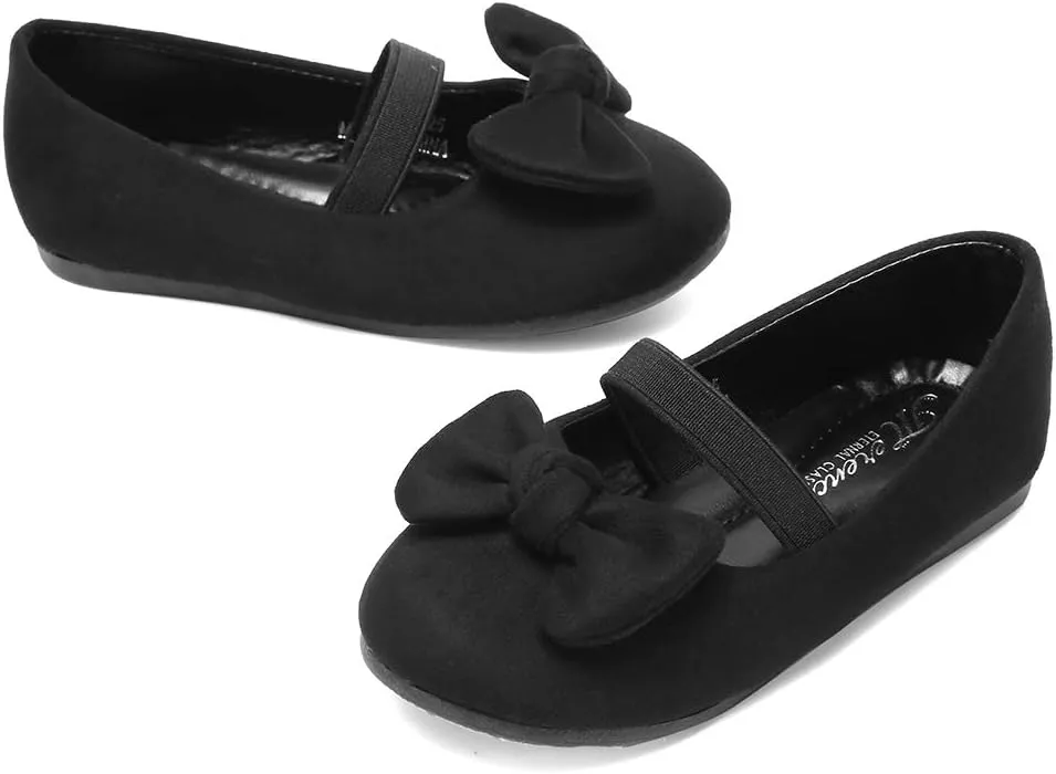 CIOR Toddler Girls Ballet Flats Shoes Ballerina Bowknot Jane Mary Princess Dress Shoes for Wedding Party School
