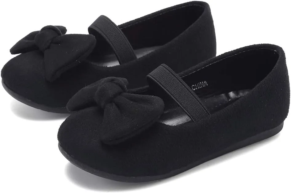CIOR Toddler Girls Ballet Flats Shoes Ballerina Bowknot Jane Mary Princess Dress Shoes for Wedding Party School