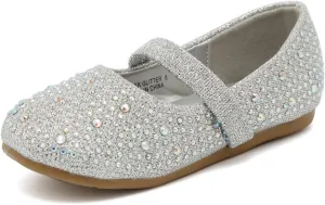 CIOR Toddler Girls Ballet Flats Shoes Ballerina Bowknot Jane Mary Princess Dress Shoes for Wedding Party School