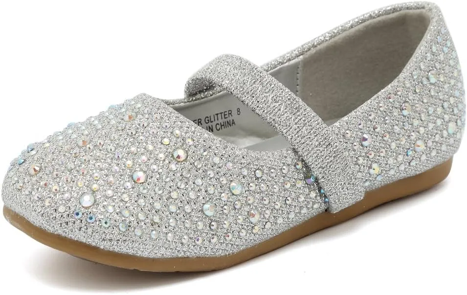 CIOR Toddler Girls Ballet Flats Shoes Ballerina Bowknot Jane Mary Princess Dress Shoes for Wedding Party School