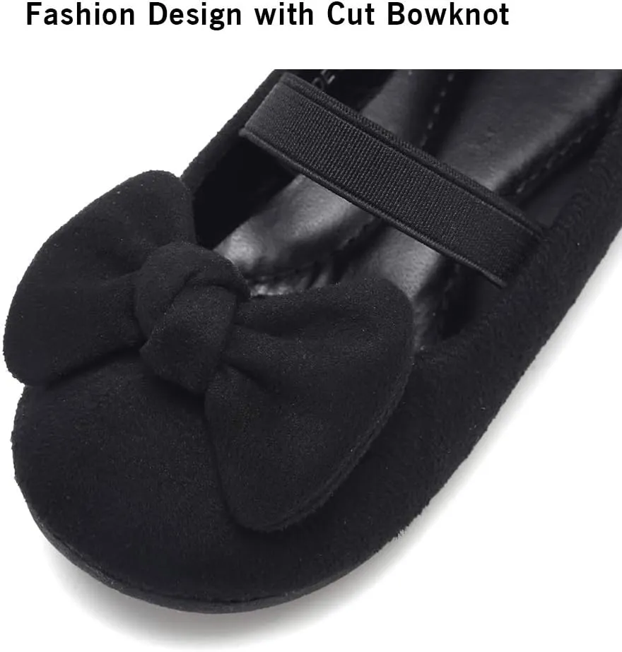 CIOR Toddler Girls Ballet Flats Shoes Ballerina Bowknot Jane Mary Princess Dress Shoes for Wedding Party School