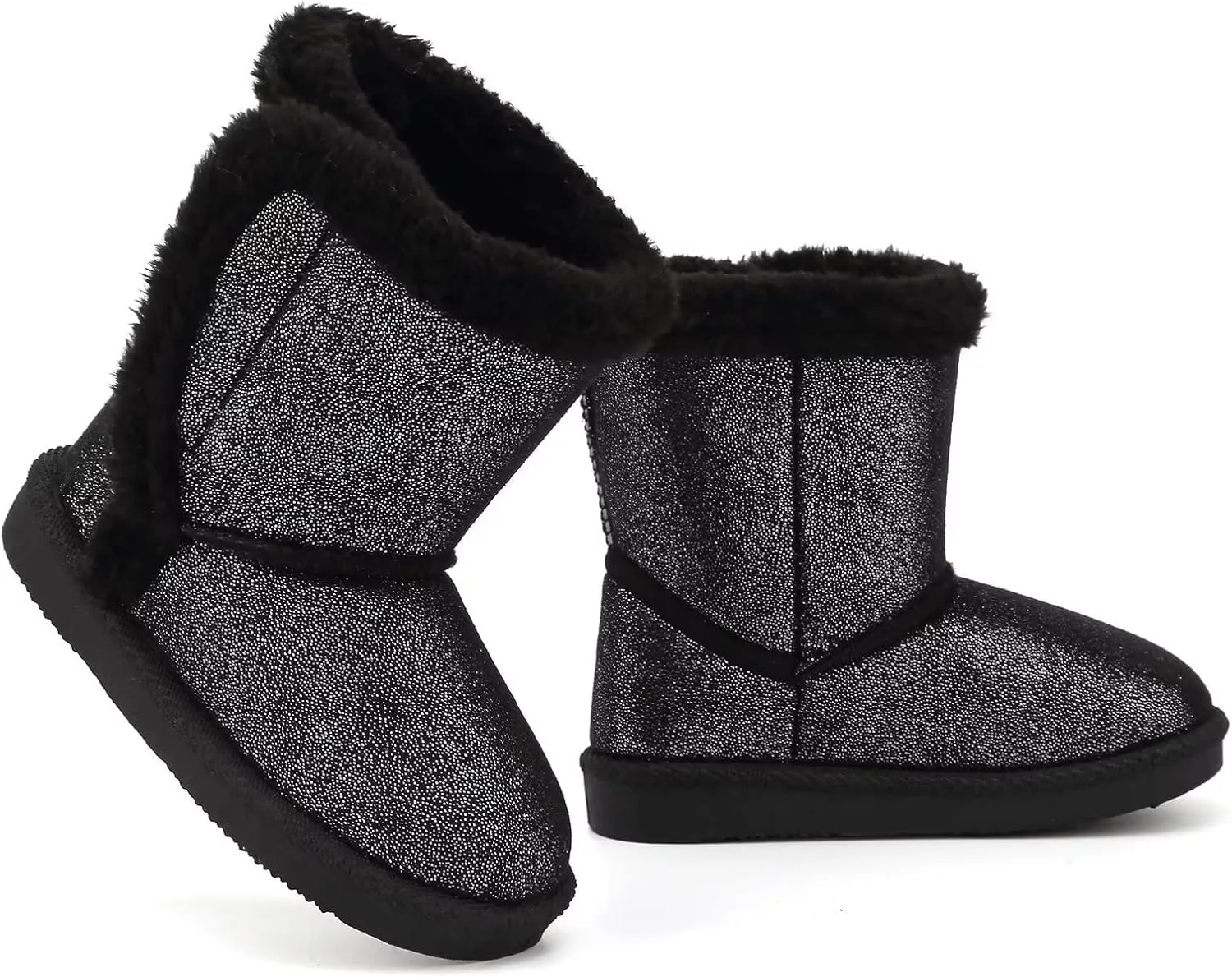 CIOR Toddler Snow Boots for Girls Boys Winter Warm Kids Button Boots Outdoor Shoes