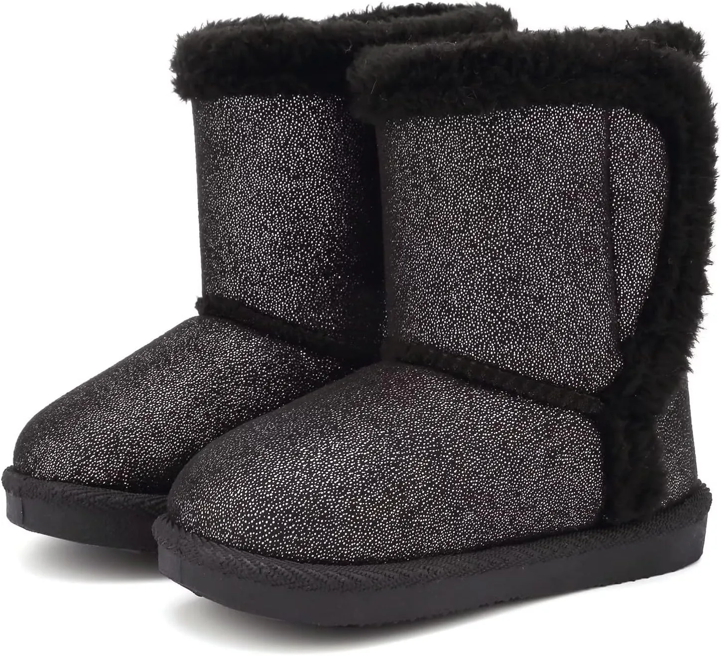 CIOR Toddler Snow Boots for Girls Boys Winter Warm Kids Button Boots Outdoor Shoes