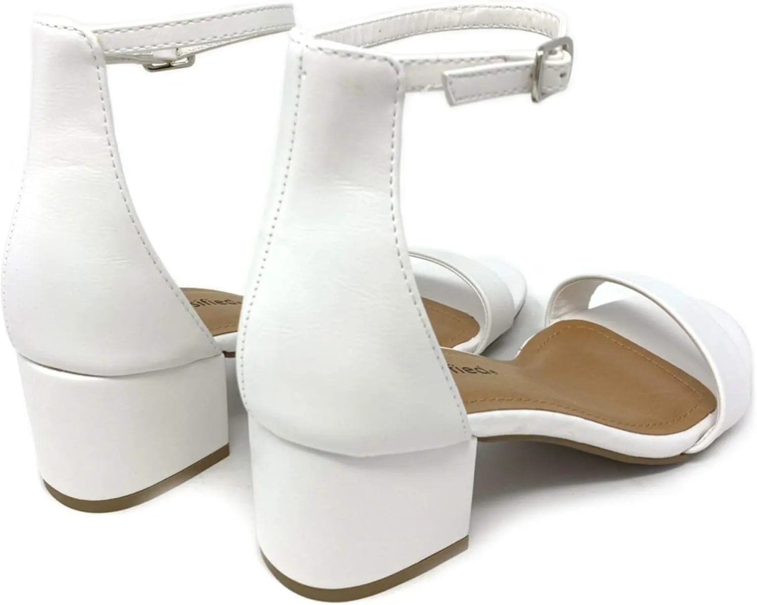 City Classified Women's Block Open Toe Ankle Strap Heeled Sandals