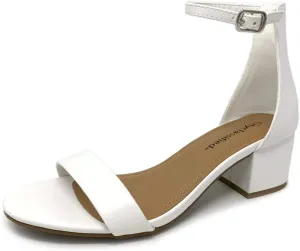 City Classified Women's Block Open Toe Ankle Strap Heeled Sandals