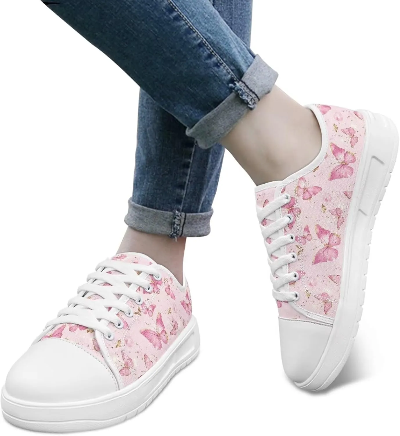 Classic Canvas Shoes Womens Platform Sneakers Low Top Lace Up Casual Tennis Athletic Shoe