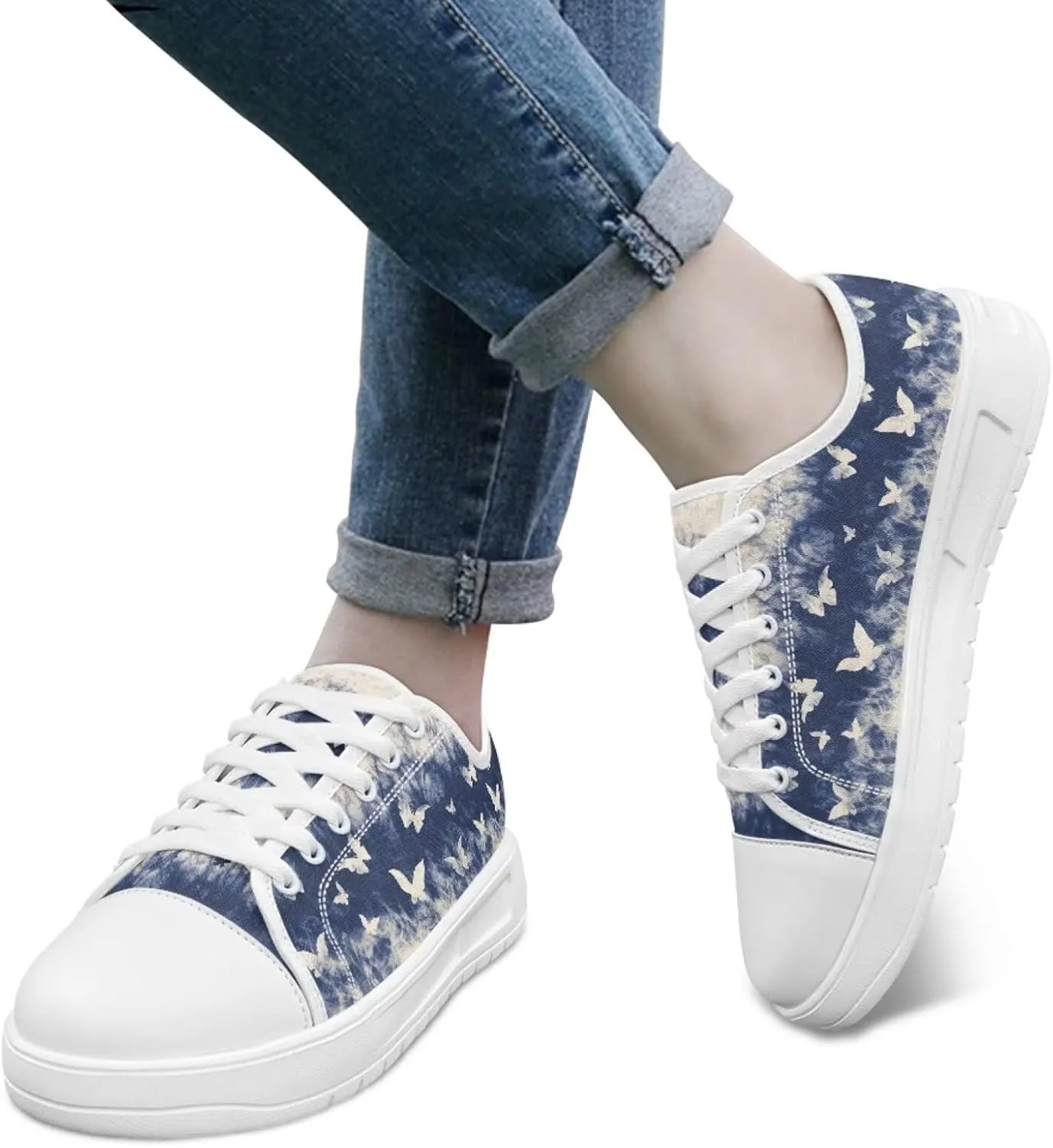 Classic Canvas Shoes Womens Platform Sneakers Low Top Lace Up Casual Tennis Athletic Shoe