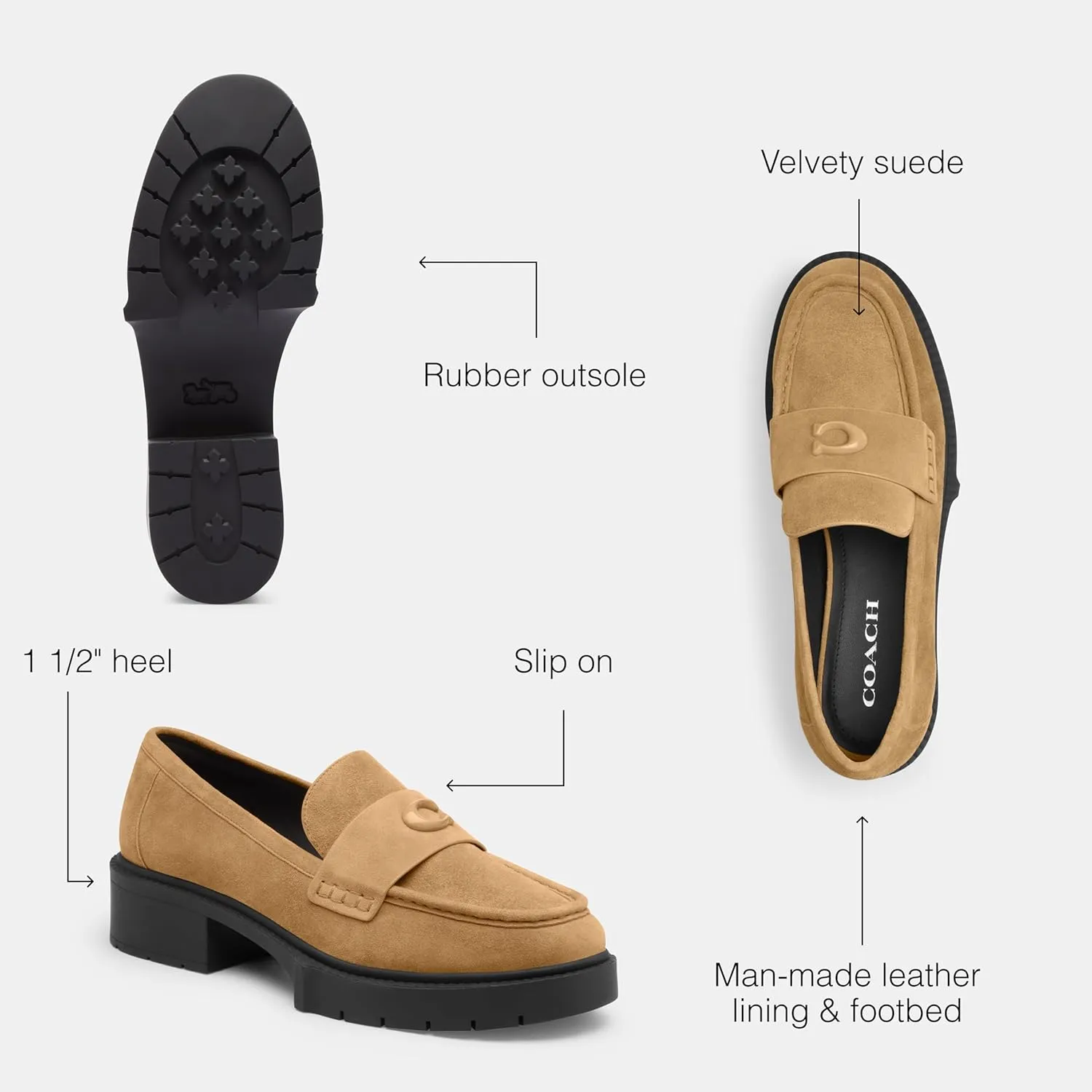 Coach Women's Leah Suede Loafer