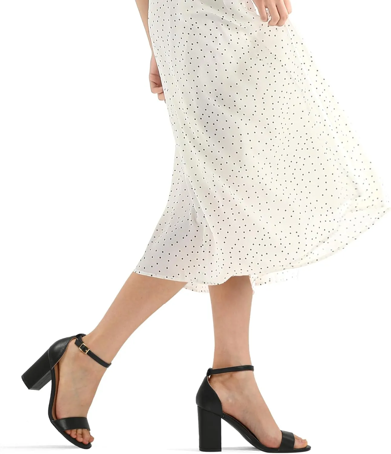 COASIS Women's Chunky Block Heels Open Toe Ankle Strap 3.5 Inch Heeled Sandals