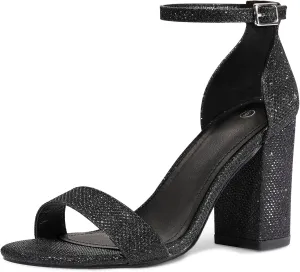 COASIS Women's Chunky Block Heels Open Toe Ankle Strap 3.5 Inch Heeled Sandals