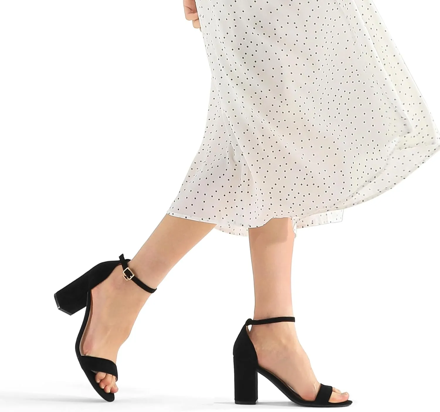 COASIS Women's Chunky Block Heels Open Toe Ankle Strap 3.5 Inch Heeled Sandals