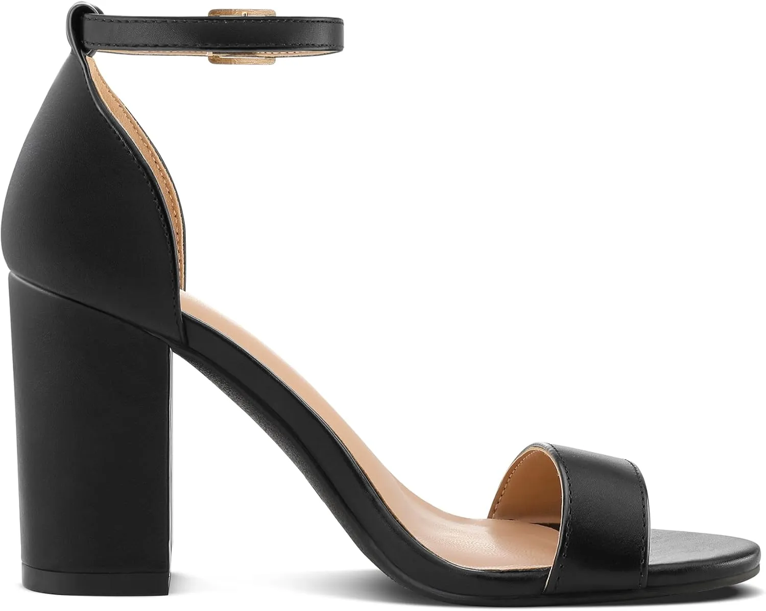 COASIS Women's Chunky Block Heels Open Toe Ankle Strap 3.5 Inch Heeled Sandals