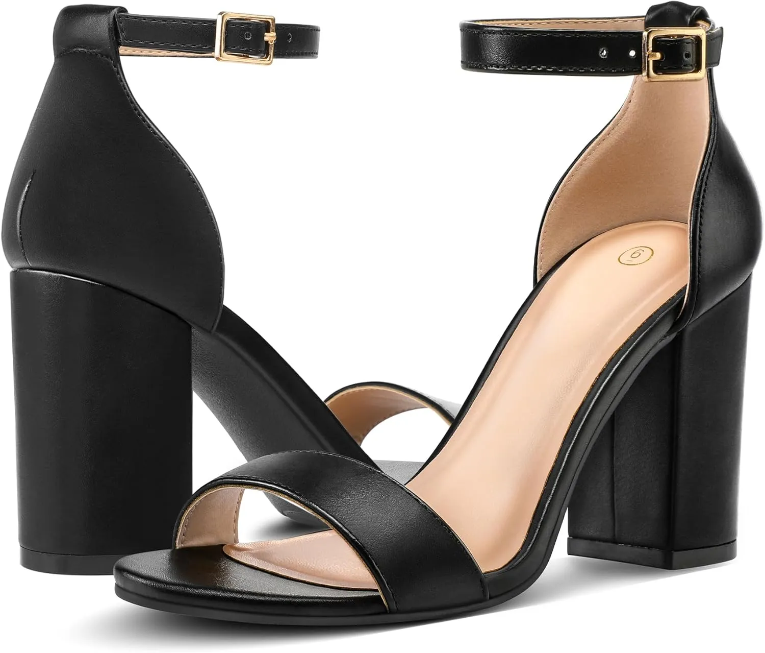 COASIS Women's Chunky Block Heels Open Toe Ankle Strap 3.5 Inch Heeled Sandals