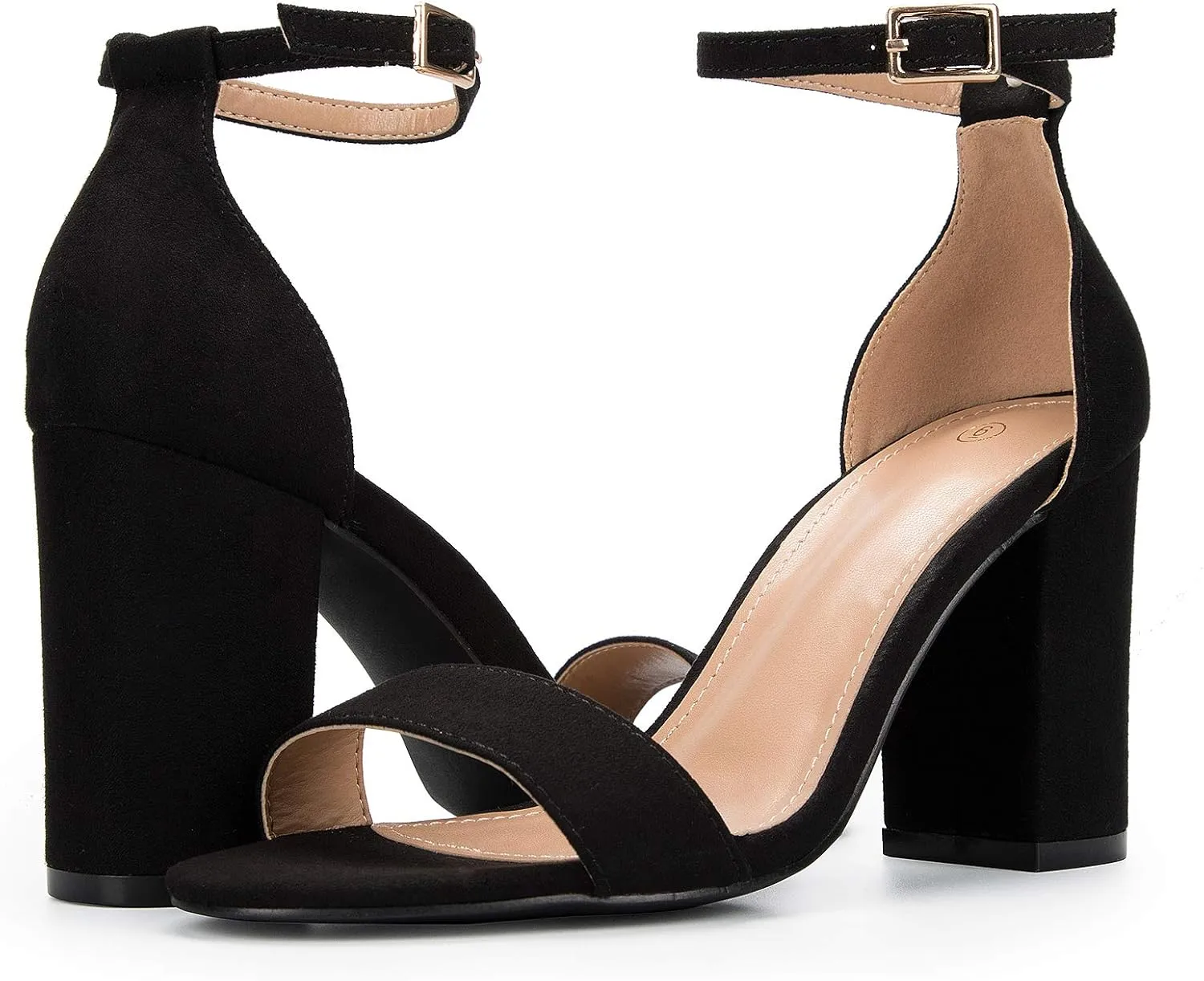 COASIS Women's Chunky Block Heels Open Toe Ankle Strap 3.5 Inch Heeled Sandals