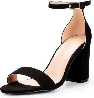 COASIS Women's Chunky Block Heels Open Toe Ankle Strap 3.5 Inch Heeled Sandals