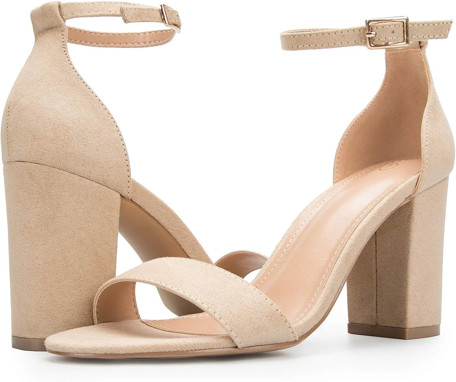COASIS Women's Chunky Block Heels Open Toe Ankle Strap 3.5 Inch Heeled Sandals