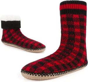 Cozylook Mens Slipper Socks Fleece Lined Non-slip Soles, Winter Soft Thick Cozy Home Boots, Warm Fuzzy House Shoes Indoor
