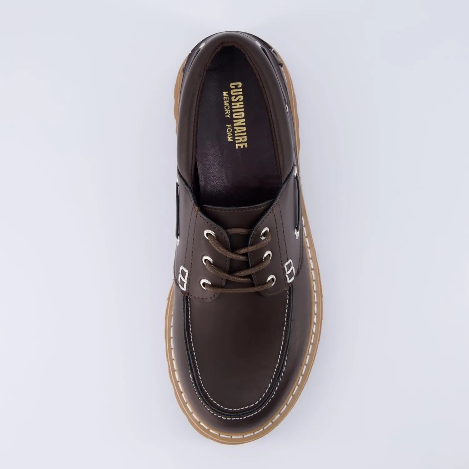 CUSHIONAIRE Women's Beam Chunky Boat Loafer  Memory Foam, Wide Widths Available