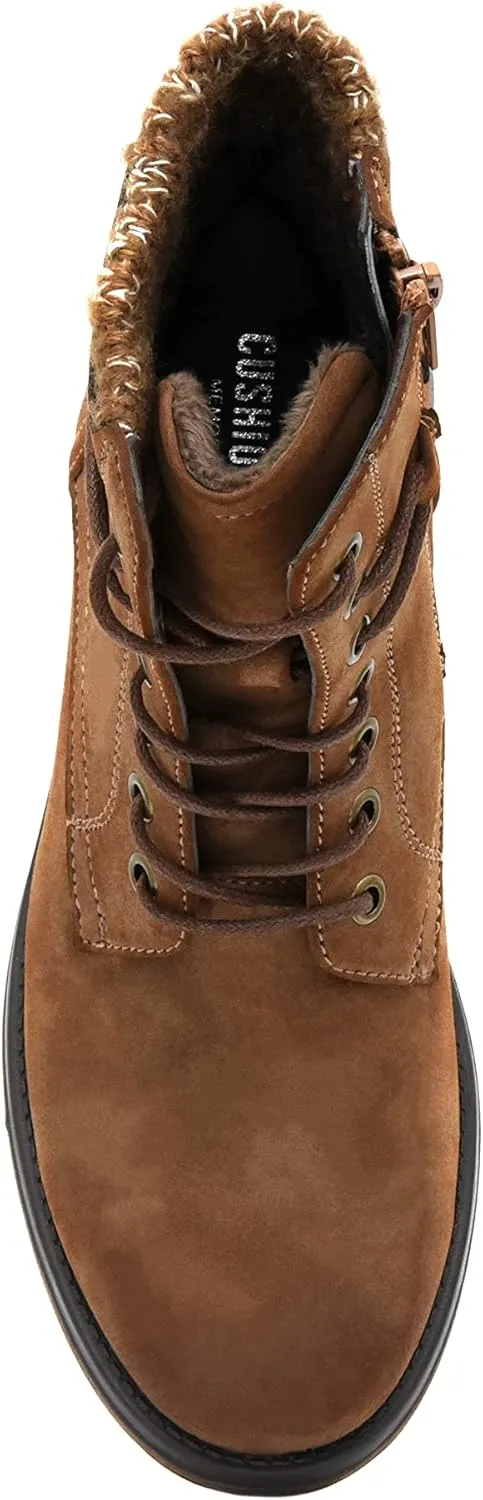 CUSHIONAIRE Women's Rena Lace up boot  Memory Foam