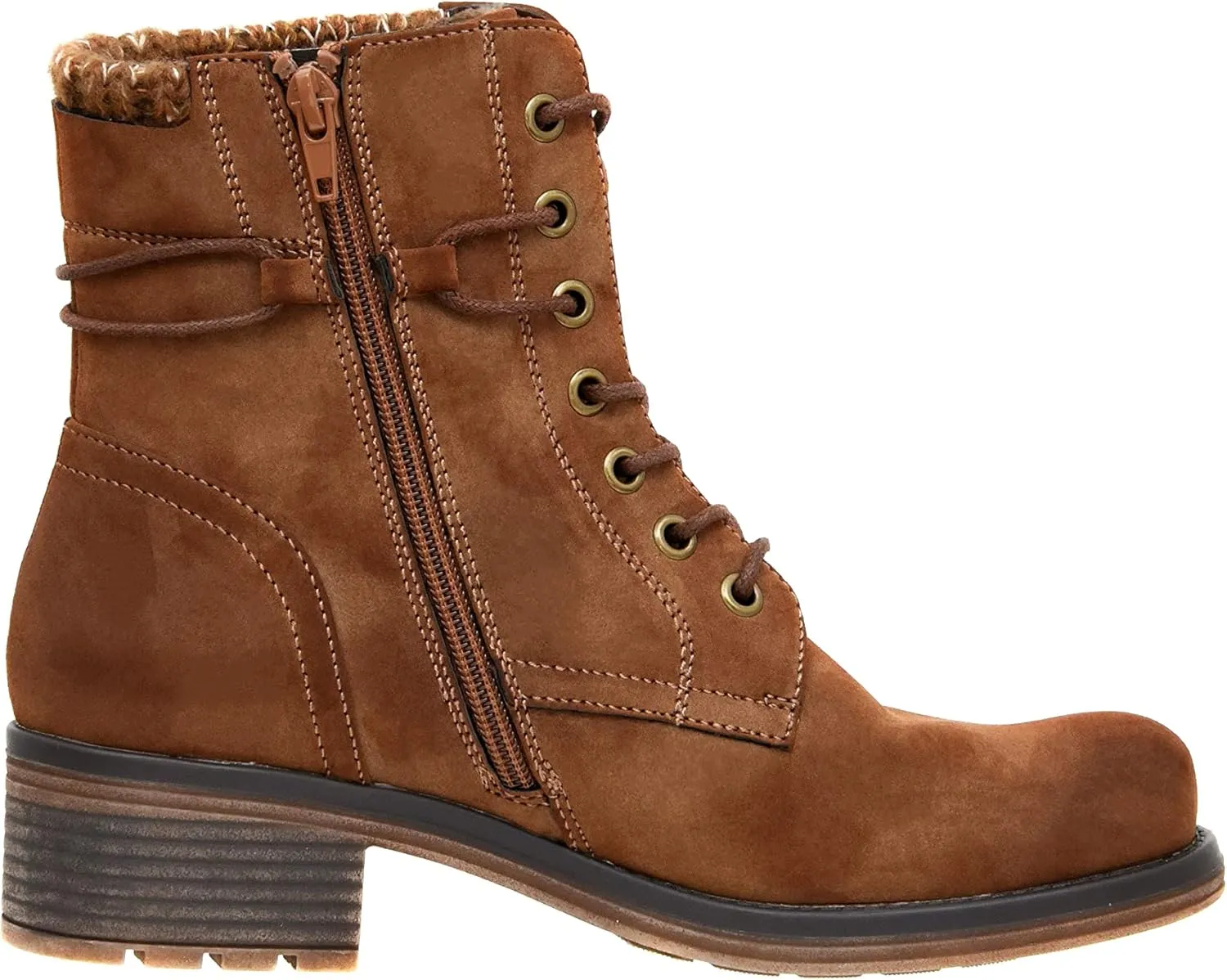 CUSHIONAIRE Women's Rena Lace up boot  Memory Foam
