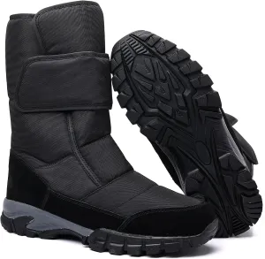 DADAWEN Men's Snow Boots Anti-Slip Waterproof Outdoor Shoes Warm Fur Lined Mid-Calf Winter Snow Boots