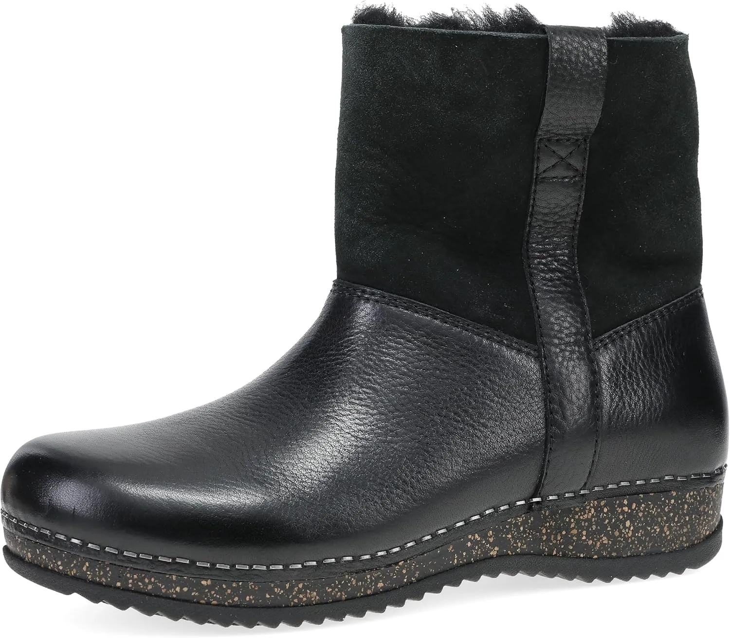 Dansko McKenzie Seasonal Bootie for Women on Patented Stapled Construction -Shearling Shaft for Cozy Comfort