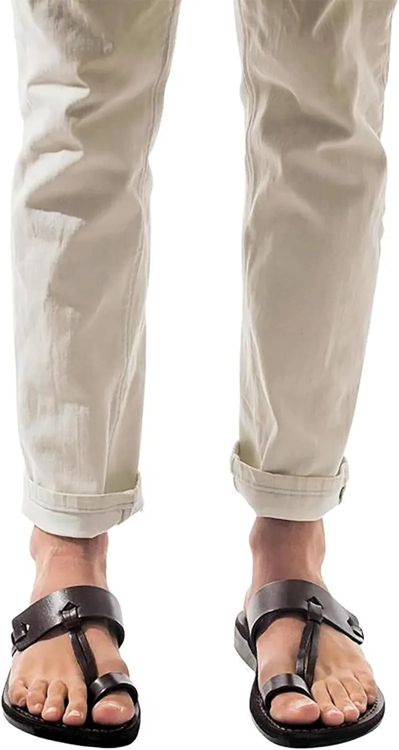 David - Leather Open Toe Sandal - Mens Sandals