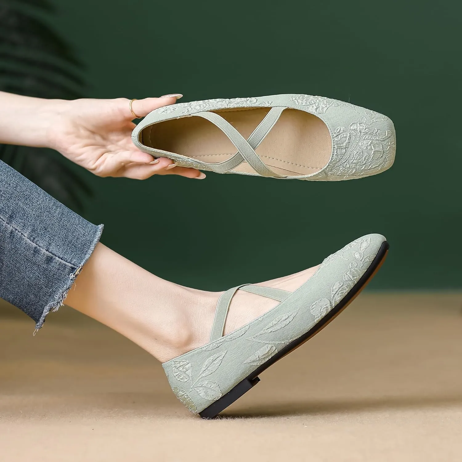 Dear Time Women's Mary Jane Flat Shoes Casual Simple Ballets Comfortable Dressy Office Walking Shoes
