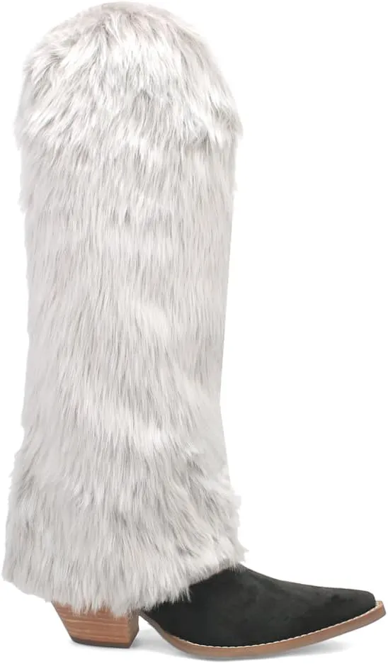 Dingo Womens Snuggles Snip Toe Casual Boots Over the Knee Mid Heel 2-3" - Black, White