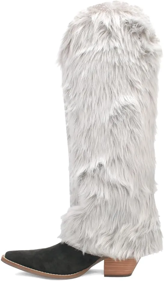 Dingo Womens Snuggles Snip Toe Casual Boots Over the Knee Mid Heel 2-3" - Black, White