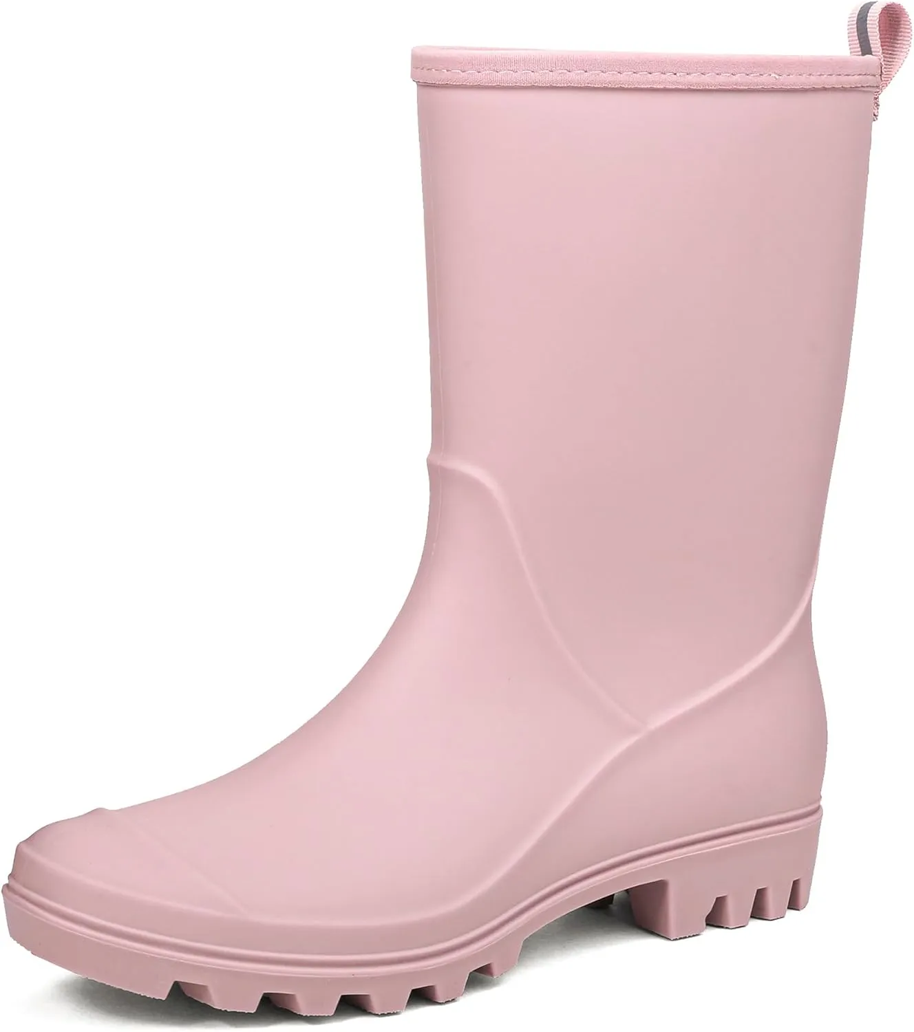 DKSUKO Waterproof Womens Rain Boots insulated,Lightweight Rubber fashion Boots in Gardening,Warm and Comfortable Wide Calf Rain Boots with Glossy in Outdoor