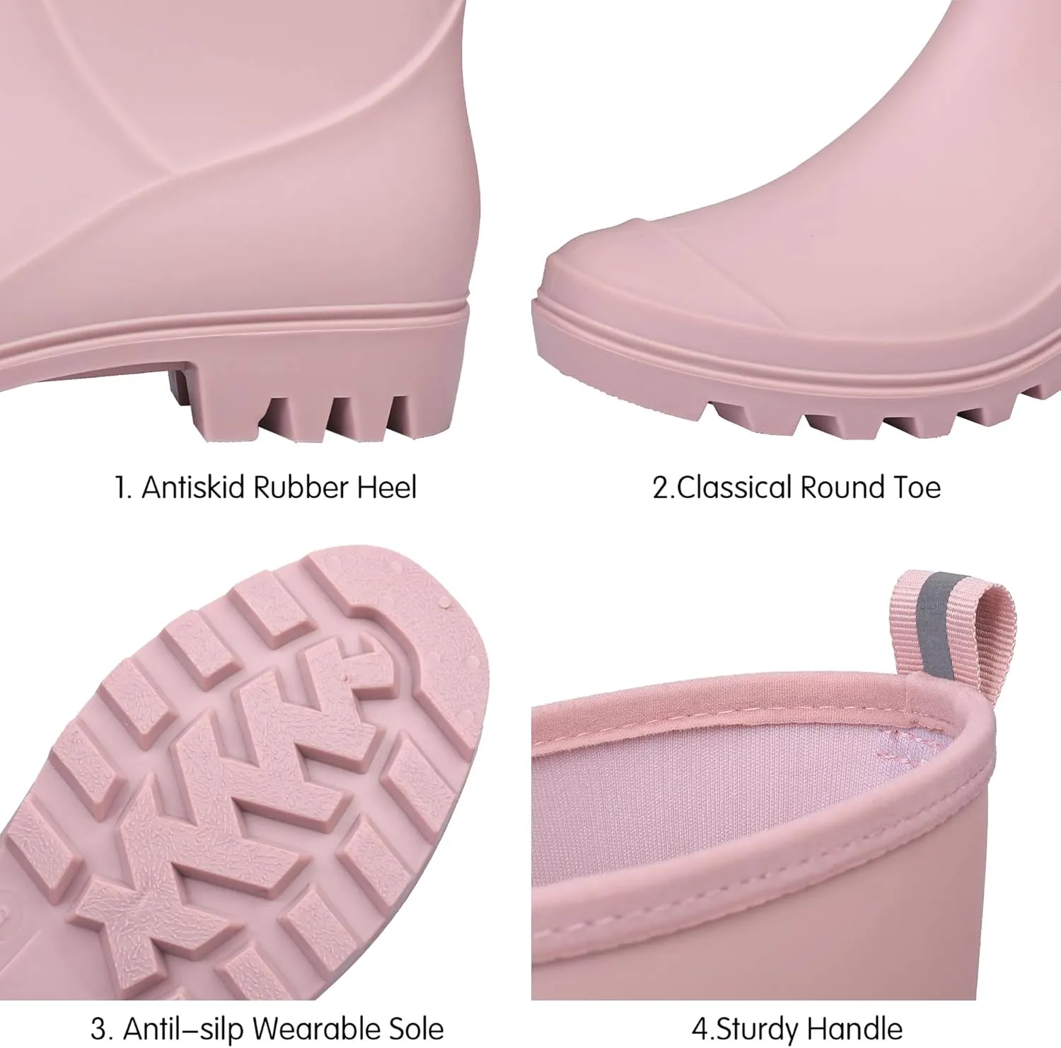 DKSUKO Waterproof Womens Rain Boots insulated,Lightweight Rubber fashion Boots in Gardening,Warm and Comfortable Wide Calf Rain Boots with Glossy in Outdoor