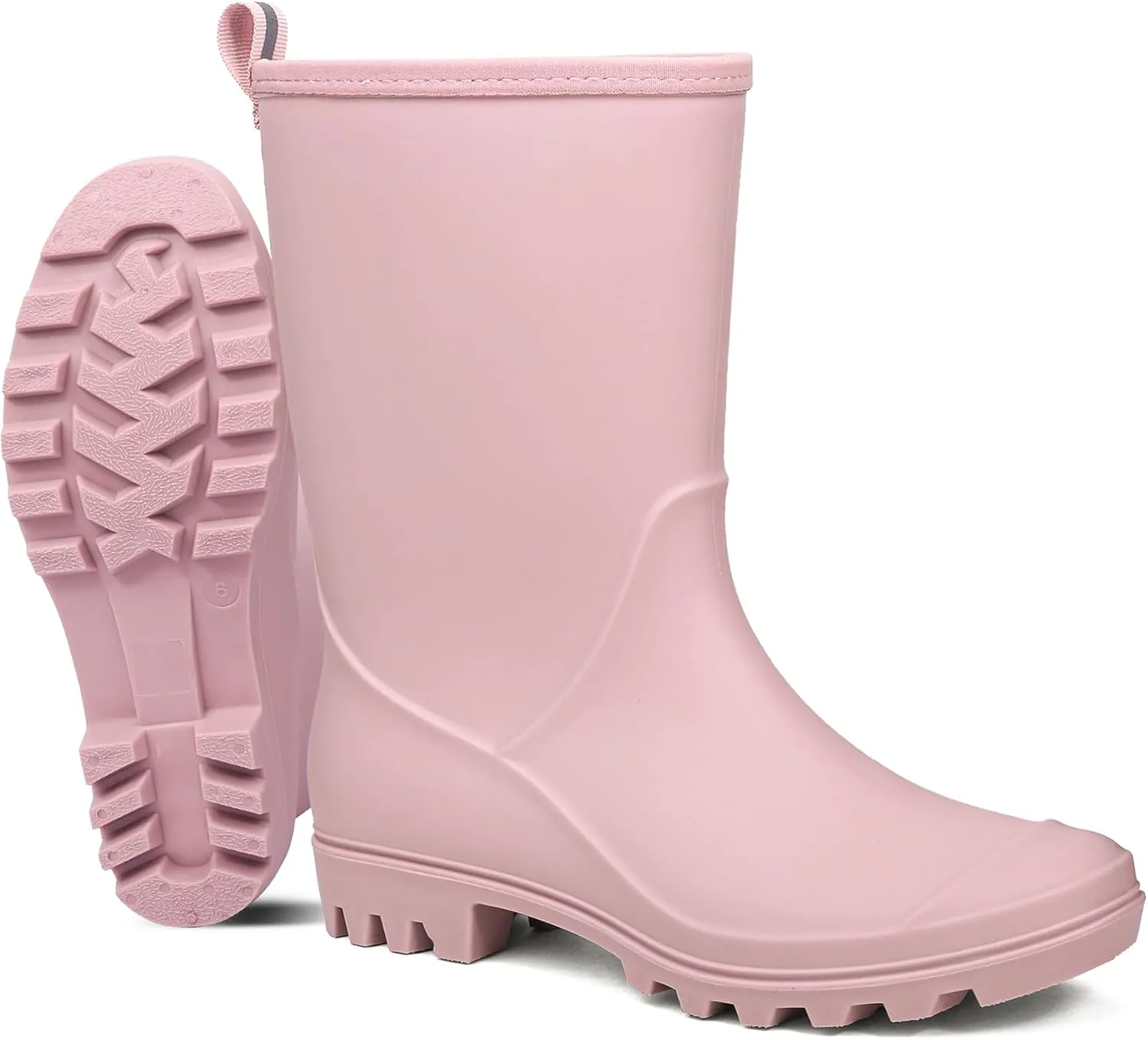DKSUKO Waterproof Womens Rain Boots insulated,Lightweight Rubber fashion Boots in Gardening,Warm and Comfortable Wide Calf Rain Boots with Glossy in Outdoor