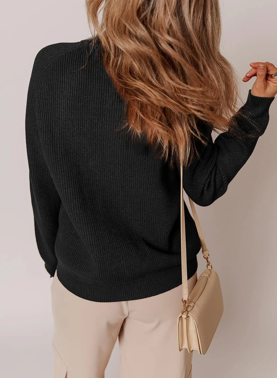 Dokotoo Cardigan Sweaters for Women Casual Long Sleeve Crewneck Button Down Cable Knit Sweater Tops with Pockets