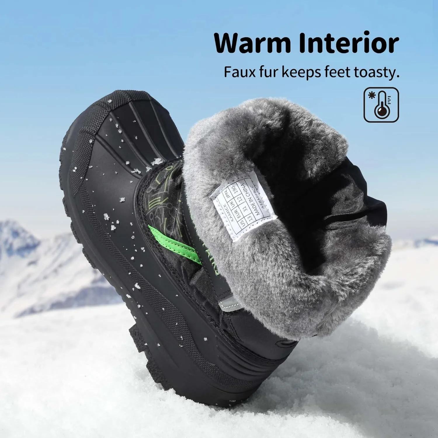 DREAM PAIRS Boys & Girls Mid Calf Water-Resistant Winter Snow Boots for Toddler/Little/Big Kid