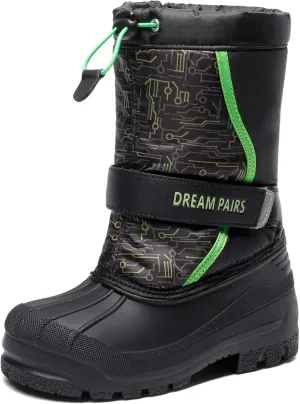 DREAM PAIRS Boys & Girls Mid Calf Water-Resistant Winter Snow Boots for Toddler/Little/Big Kid