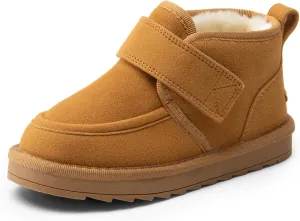 DREAM PAIRS Boys Boots Kids Girls Winter Warm Faux Fur Walking Ankle Boots FuzzyGo Kid's Cozy Tap for Toddler/Little Kid