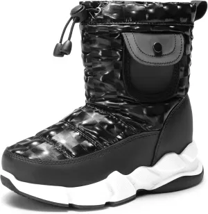 DREAM PAIRS Boys Girls Snow Boots Water Resistant Non-Slip Mid Calf Lightweight Athletic Outdoor Warm Winter Shoes for Little/Big Kids