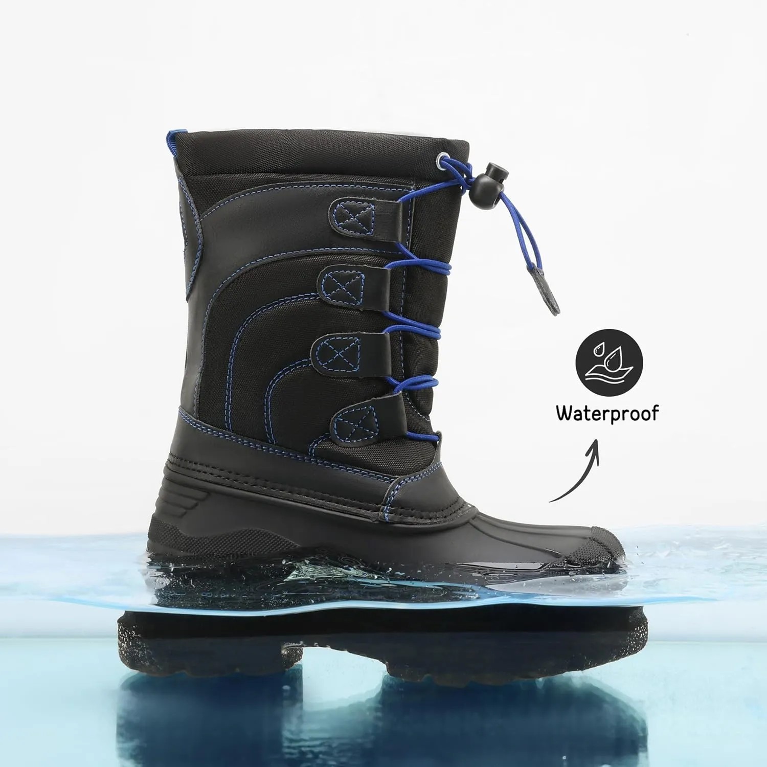 DREAM PAIRS Boys Girls Snow Boots Waterproof Outdoor Warm Cozy Anti-Slip Mid Calf Faux Fur Lining Winter Shoes for Little/Big Kids
