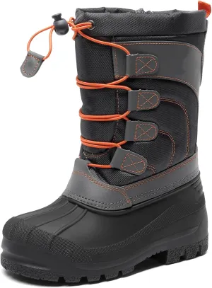 DREAM PAIRS Boys Girls Snow Boots Waterproof Outdoor Warm Cozy Anti-Slip Mid Calf Faux Fur Lining Winter Shoes for Little/Big Kids