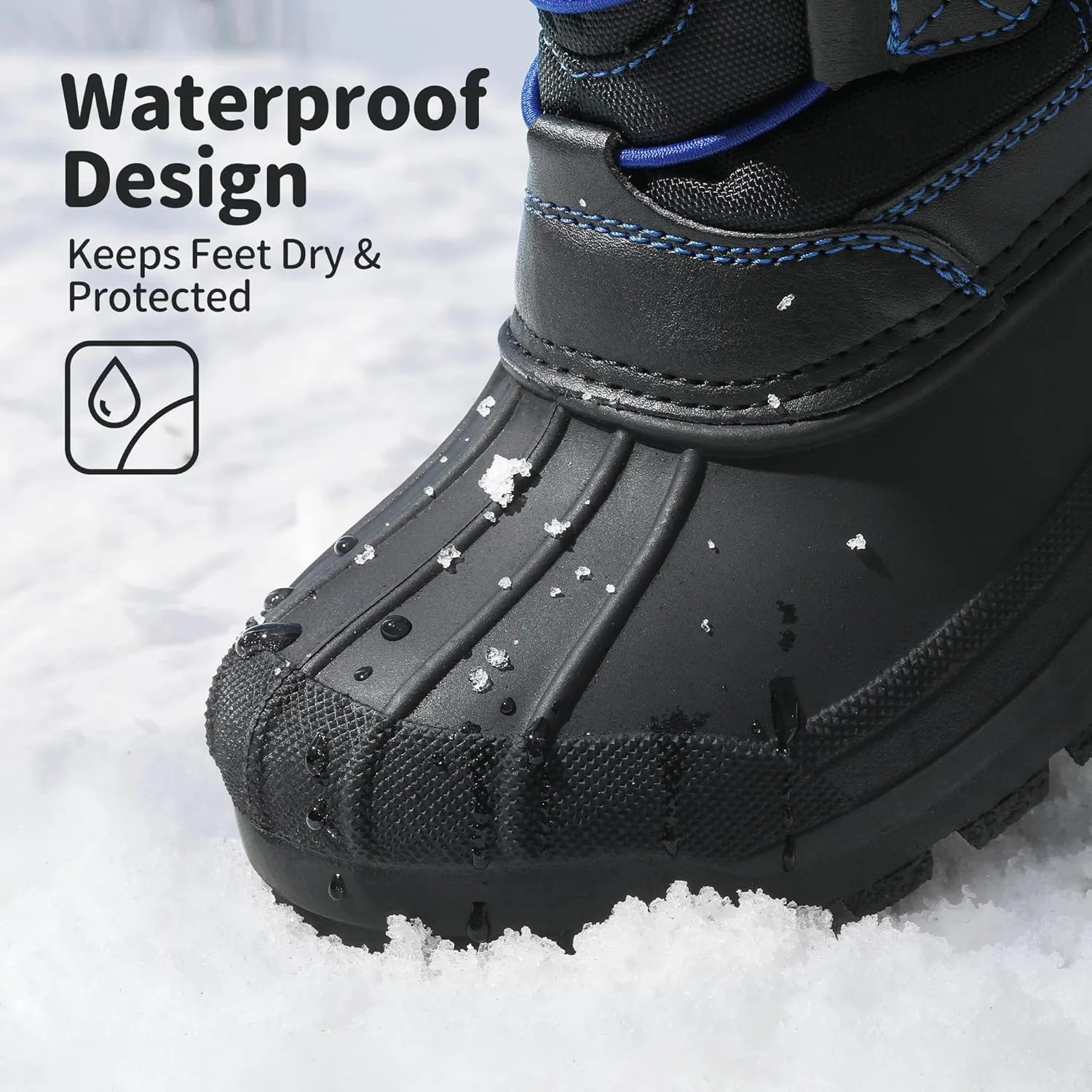DREAM PAIRS Boys Girls Snow Boots Waterproof Outdoor Warm Cozy Anti-Slip Mid Calf Faux Fur Lining Winter Shoes for Little/Big Kids