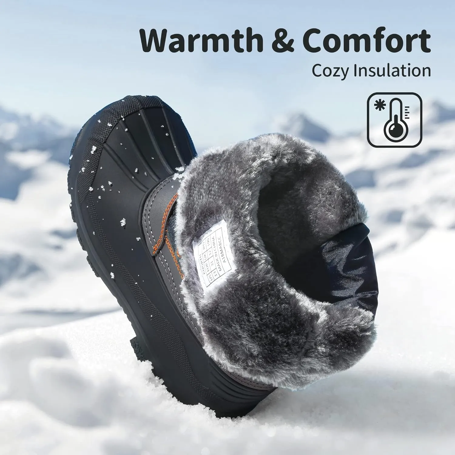 DREAM PAIRS Boys Girls Snow Boots Waterproof Outdoor Warm Cozy Anti-Slip Mid Calf Faux Fur Lining Winter Shoes for Little/Big Kids